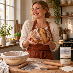 Stolz auf das erste selbstgebackene Sauerteigbrot